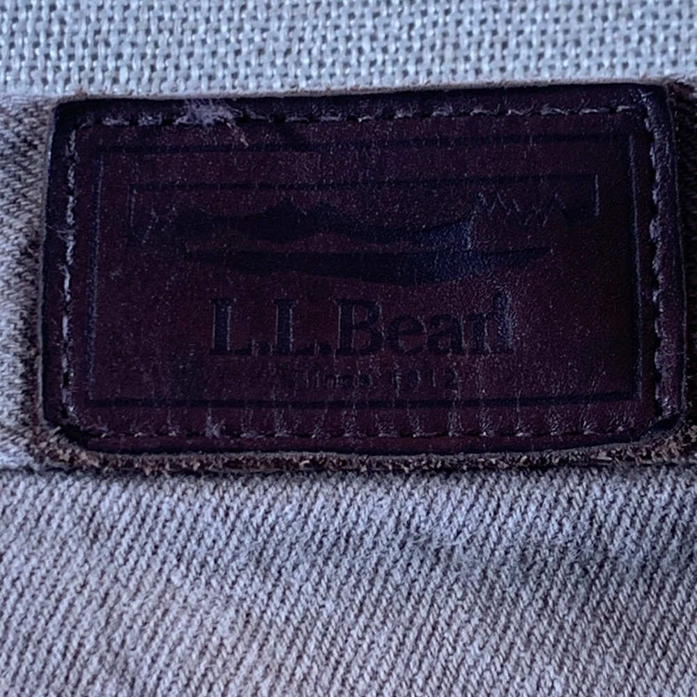 LL Bean Classic Fit Canvas Pants Lined Khaki Beige Men's Size 42x29 See Pics - Picture 11 of 12